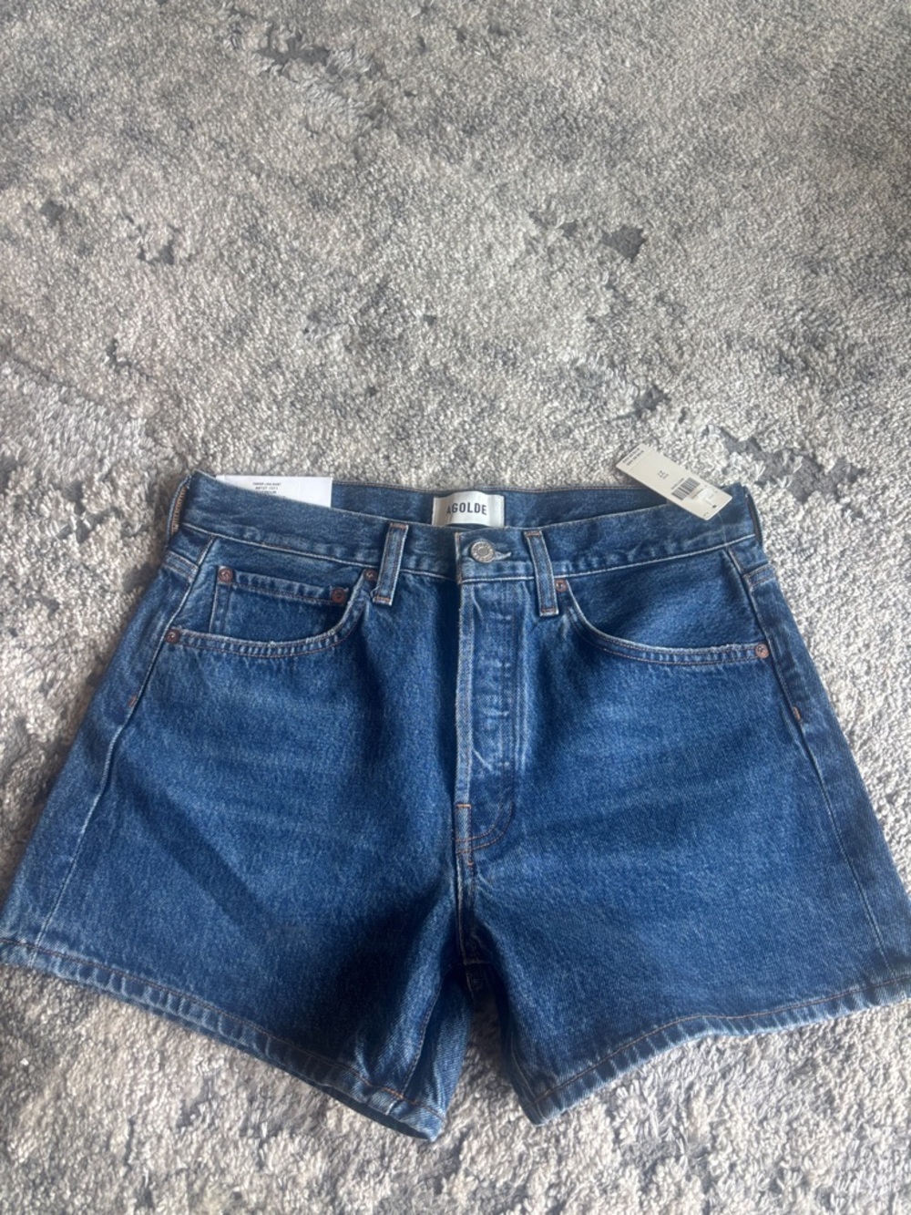 Agolde Women's Mid-Blue High-Rise Denim Shorts